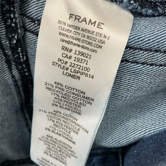 FRAME Le Slim Palazzo High Rise Wide Leg Jeans Loner Wash Size 25 - Picture 6 of 6